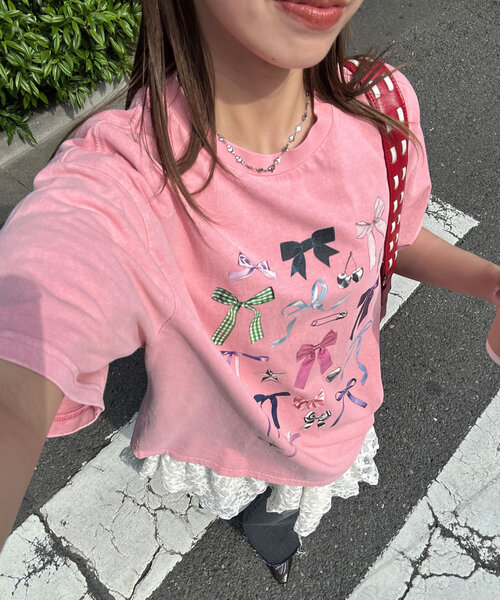 CIAOPANIC(チャオパニック)の「ピグメントコレクションTEE(Tシャツ/カットソー・レディース・アイボリー/チャコールグレー/オフホワイト/ピンク/ライム/ホワイト/グレー/ホワイト系その他・FREE)」の8枚目の写真