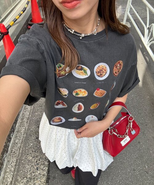 CIAOPANIC(チャオパニック)の「ピグメントコレクションTEE(Tシャツ/カットソー・レディース・アイボリー/チャコールグレー/オフホワイト/ピンク/ライム/ホワイト/グレー/ホワイト系その他・FREE)」の5枚目の写真
