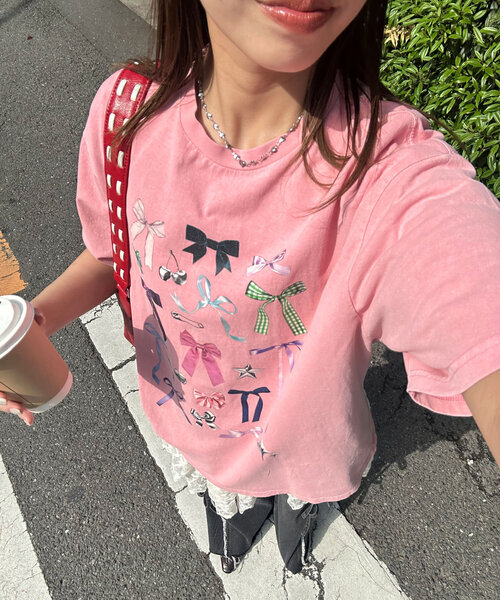 CIAOPANIC(チャオパニック)の「ピグメントコレクションTEE(Tシャツ/カットソー・レディース・アイボリー/チャコールグレー/オフホワイト/ピンク/ライム/ホワイト/グレー/ホワイト系その他・FREE)」の12枚目の写真