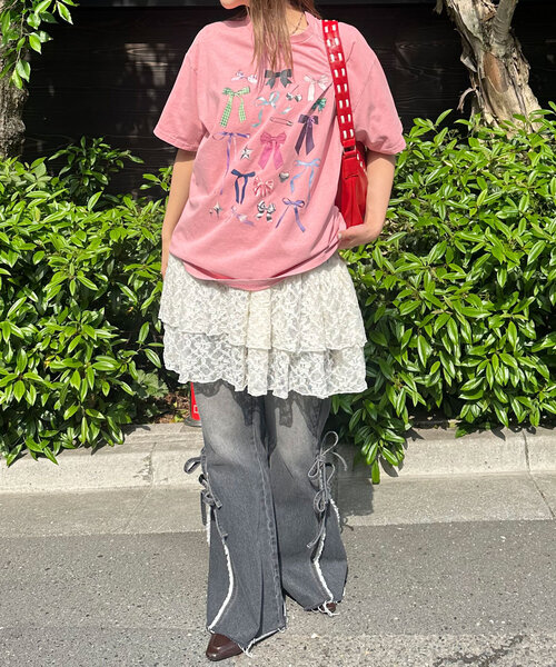 CIAOPANIC(チャオパニック)の「ピグメントコレクションTEE(Tシャツ/カットソー・レディース・アイボリー/チャコールグレー/オフホワイト/ピンク/ライム/ホワイト/グレー/ホワイト系その他・FREE)」の13枚目の写真