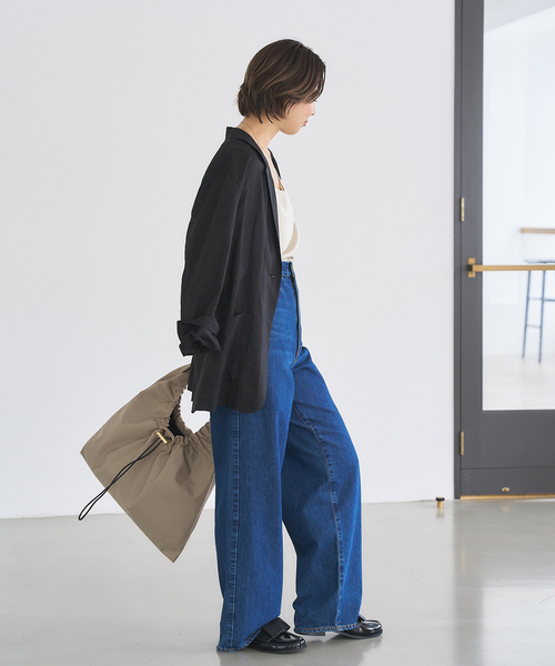 ORSETTO(オルセット)の「ORSETTO/ オルセット ARIA GATHER BAG(トートバッグ・レディース・ブラック/ベージュ・FREE)」の4枚目の写真