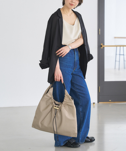 ORSETTO(オルセット)の「ORSETTO/ オルセット ARIA GATHER BAG(トートバッグ・レディース・ブラック/ベージュ・FREE)」の5枚目の写真
