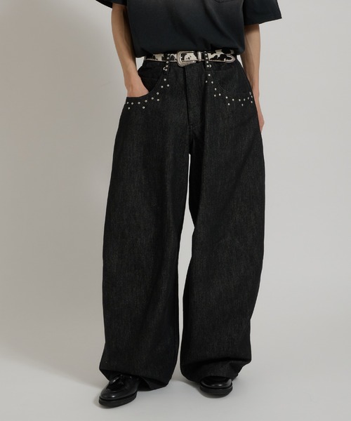 Perushu /シルバースタッズリジットデニム SILVER STUDDED RIGID DENIM/シルバースタッズリジットデニム