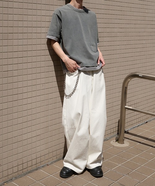 Perushu(ペルーシュ)の「Studded Design Wide Balloon Pants/スタッズデザインワイドバルーンパンツ(デニムパンツ・メンズ・ブラック/インディゴブルー/ホワイト/ブラック系・SMALL/MEDIUM/LARGE)」の10枚目の写真