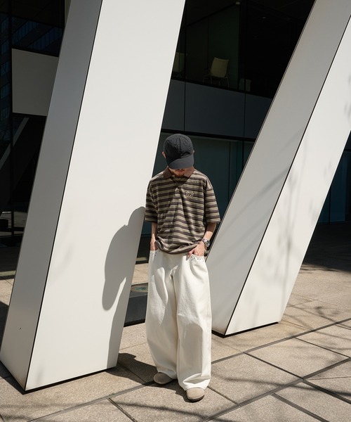 Perushu(ペルーシュ)の「Studded Design Wide Balloon Pants/スタッズデザインワイドバルーンパンツ(デニムパンツ・メンズ・ブラック/インディゴブルー/ホワイト/ブラック系・SMALL/MEDIUM/LARGE)」の7枚目の写真