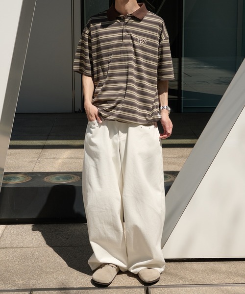 Perushu(ペルーシュ)の「Studded Design Wide Balloon Pants/スタッズデザインワイドバルーンパンツ(デニムパンツ・メンズ・ブラック/インディゴブルー/ホワイト/ブラック系・SMALL/MEDIUM/LARGE)」の6枚目の写真