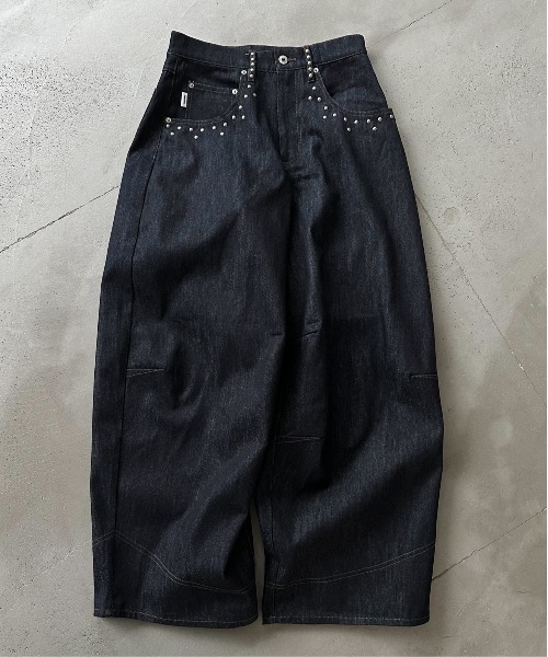 SILVER STUDDED RIGID DENIM/シルバースタッズリジットデニム