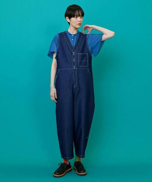 FRAPBOIS(フラボア)の「オールデニー オーバーオール(サロペット/オーバーオール・レディース・ブルー/ネイビー・1/2/0)」の7枚目の写真