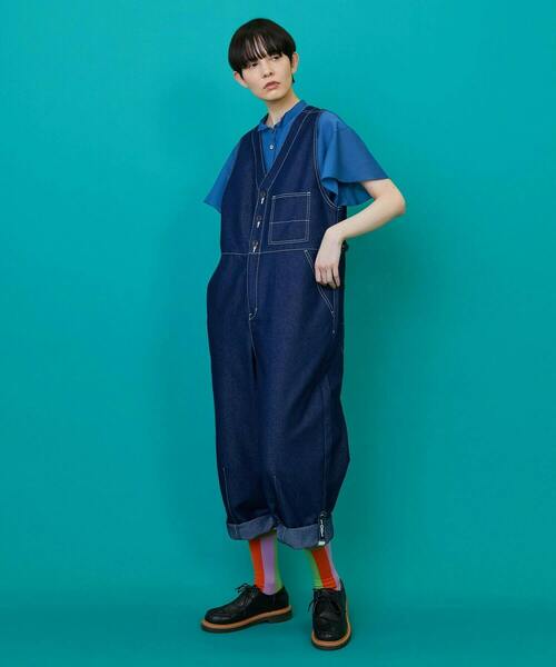 FRAPBOIS(フラボア)の「オールデニー オーバーオール(サロペット/オーバーオール・レディース・ブルー/ネイビー・1/2/0)」の11枚目の写真