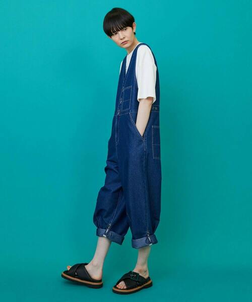 FRAPBOIS(フラボア)の「オールデニー オーバーオール(サロペット/オーバーオール・レディース・ブルー/ネイビー・1/2/0)」の12枚目の写真