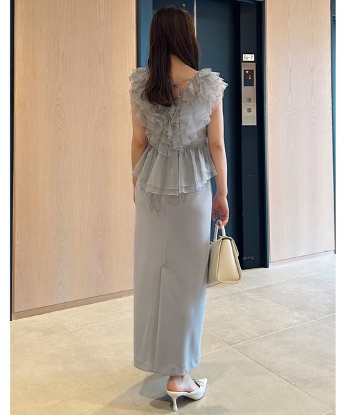 Sustainableペプラムチュールドレス（ワンピース）｜SNIDEL