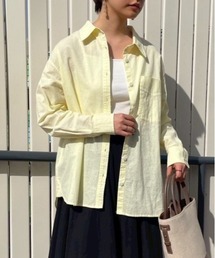 NAUL | コットンリネンシアーシャツ　/　リネン　リネンシャツ　シアー　シアーシャツ　オーバーサイズ　コットンリネン　シャツ　長袖　春服　夏服　きれいめ　カジュアル(シャツ/ブラウス)