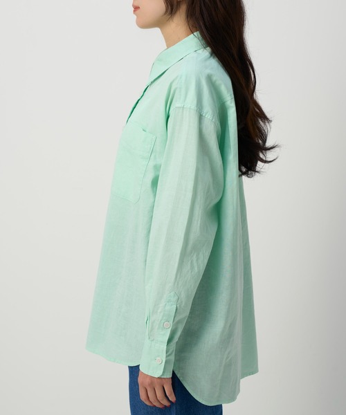 NAUL(ナウル)の「コットンリネンシアーシャツ / リネン リネンシャツ シアー シアーシャツ オーバーサイズ コットンリネン シャツ 長袖 春服 夏服 きれいめ カジュアル(シャツ/ブラウス・レディース・パープル/ミント/イエロー・FREE)」の8枚目の写真