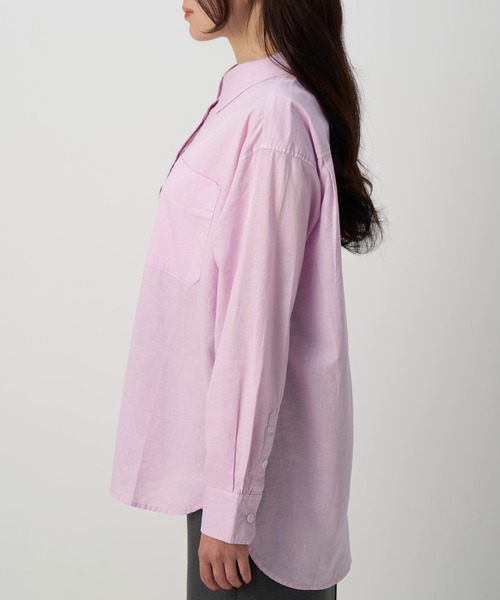 NAUL(ナウル)の「コットンリネンシアーシャツ / リネン リネンシャツ シアー シアーシャツ オーバーサイズ コットンリネン シャツ 長袖 春服 夏服 きれいめ カジュアル(シャツ/ブラウス・レディース・パープル/ミント/イエロー・FREE)」の5枚目の写真