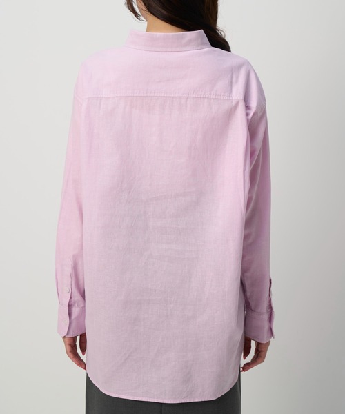 NAUL(ナウル)の「コットンリネンシアーシャツ / リネン リネンシャツ シアー シアーシャツ オーバーサイズ コットンリネン シャツ 長袖 春服 夏服 きれいめ カジュアル(シャツ/ブラウス・レディース・パープル/ミント/イエロー・FREE)」の4枚目の写真
