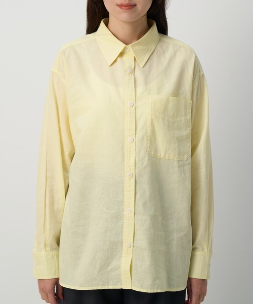 NAUL(ナウル)の「コットンリネンシアーシャツ / リネン リネンシャツ シアー シアーシャツ オーバーサイズ コットンリネン シャツ 長袖 春服 夏服 きれいめ カジュアル(シャツ/ブラウス・レディース・パープル/ミント/イエロー・FREE)」の18枚目の写真