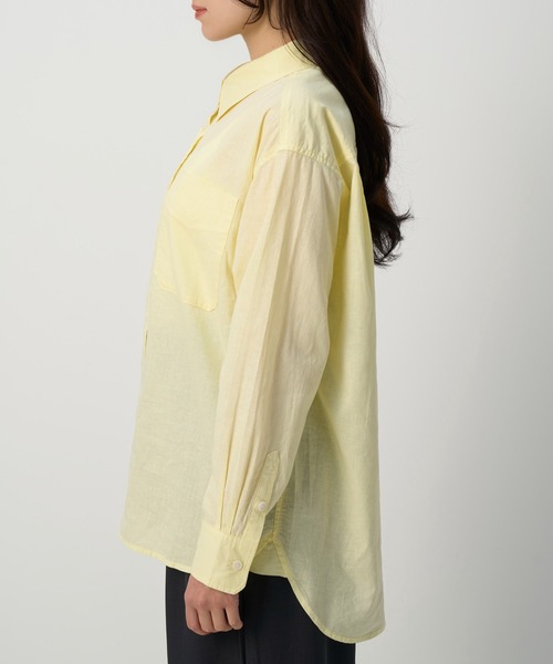 NAUL(ナウル)の「コットンリネンシアーシャツ / リネン リネンシャツ シアー シアーシャツ オーバーサイズ コットンリネン シャツ 長袖 春服 夏服 きれいめ カジュアル(シャツ/ブラウス・レディース・パープル/ミント/イエロー・FREE)」の17枚目の写真