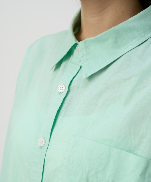 NAUL(ナウル)の「コットンリネンシアーシャツ / リネン リネンシャツ シアー シアーシャツ オーバーサイズ コットンリネン シャツ 長袖 春服 夏服 きれいめ カジュアル(シャツ/ブラウス・レディース・パープル/ミント/イエロー・FREE)」の15枚目の写真