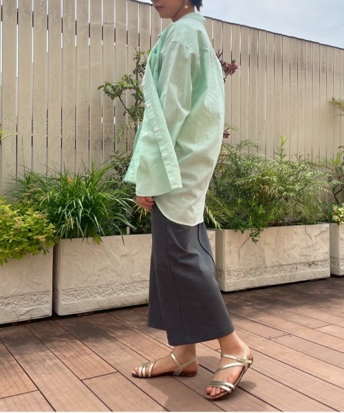 NAUL(ナウル)の「コットンリネンシアーシャツ / リネン リネンシャツ シアー シアーシャツ オーバーサイズ コットンリネン シャツ 長袖 春服 夏服 きれいめ カジュアル(シャツ/ブラウス・レディース・パープル/ミント/イエロー・FREE)」の19枚目の写真