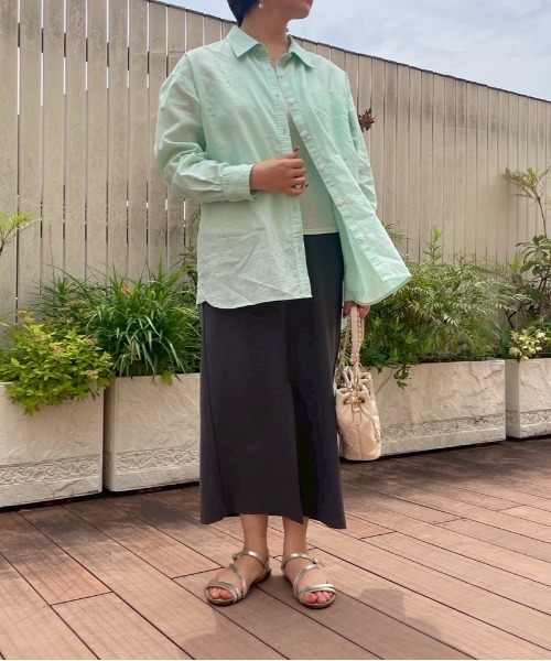 NAUL(ナウル)の「コットンリネンシアーシャツ / リネン リネンシャツ シアー シアーシャツ オーバーサイズ コットンリネン シャツ 長袖 春服 夏服 きれいめ カジュアル(シャツ/ブラウス・レディース・パープル/ミント/イエロー・FREE)」の21枚目の写真