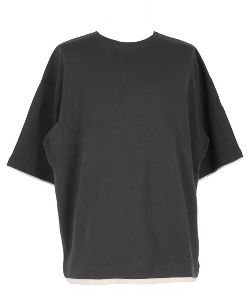 coca(coca)(コカ)の「ヘビーウェイトレイヤード風Tシャツ(Tシャツ/カットソー・メンズ・ライトベージュ/チャコール・M/L/XL)」の19枚目の写真