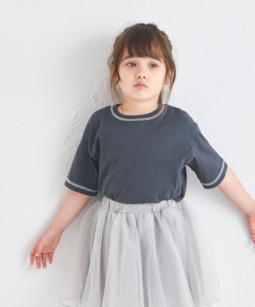 pairmanon(ペアマノン)の「【UVカット】【吸水速乾】【接触冷感】サマーファンクション バック刺繍 配色ステッチ 半袖Tシャツ(Tシャツ/カットソー・キッズ・ホワイト/ブラック/ライトベージュ・100/110/120/130/140/150/90)」の8枚目の写真