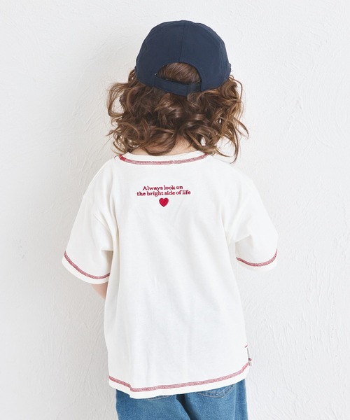 pairmanon(ペアマノン)の「【UVカット】【吸水速乾】【接触冷感】サマーファンクション バック刺繍 配色ステッチ 半袖Tシャツ(Tシャツ/カットソー・キッズ・ホワイト/ブラック/ライトベージュ・100/110/120/130/140/150/90)」の22枚目の写真