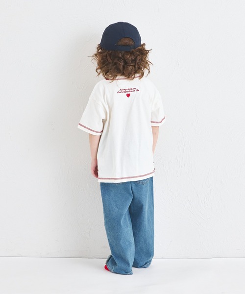 pairmanon(ペアマノン)の「【UVカット】【吸水速乾】【接触冷感】サマーファンクション バック刺繍 配色ステッチ 半袖Tシャツ(Tシャツ/カットソー・キッズ・ホワイト/ブラック/ライトベージュ・100/110/120/130/140/150/90)」の18枚目の写真