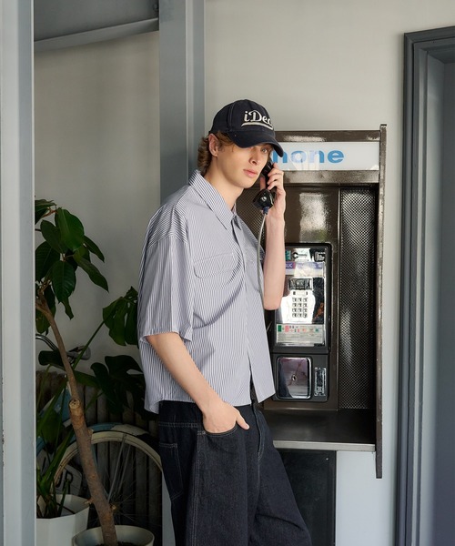 Regen Glanz(レーゲングランツ)の「striped pocket half sleeve shirt/ストライプポケットハーフスリーブシャツ(シャツ/ブラウス・メンズ・ライトホワイト/ベージュ/ネイビー・MEDIUM/LARGE)」の6枚目の写真