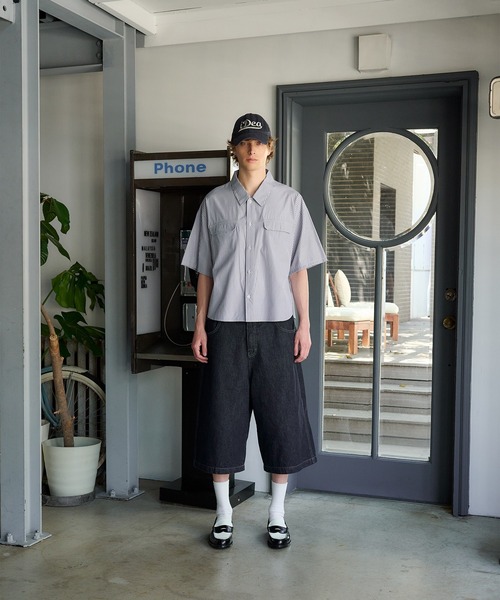 Regen Glanz(レーゲングランツ)の「striped pocket half sleeve shirt/ストライプポケットハーフスリーブシャツ(シャツ/ブラウス・メンズ・ライトホワイト/ベージュ/ネイビー・MEDIUM/LARGE)」の7枚目の写真