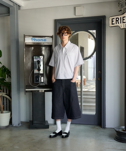 Regen Glanz(レーゲングランツ)の「striped pocket half sleeve shirt/ストライプポケットハーフスリーブシャツ(シャツ/ブラウス・メンズ・ライトホワイト/ベージュ/ネイビー・MEDIUM/LARGE)」の12枚目の写真