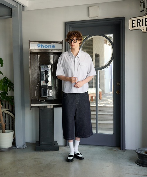 Regen Glanz(レーゲングランツ)の「striped pocket half sleeve shirt/ストライプポケットハーフスリーブシャツ(シャツ/ブラウス・メンズ・ライトホワイト/ベージュ/ネイビー・MEDIUM/LARGE)」の13枚目の写真