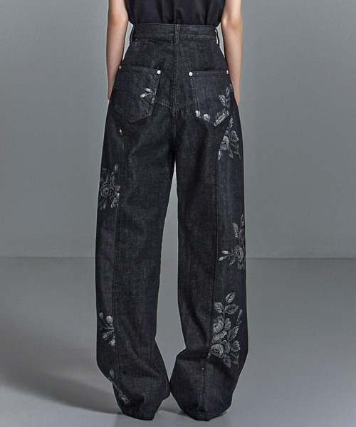 黒 1 FETICO STUDIOUS 別注 ROSE DENIM PANTS 別注ROSE DENIM BUSTIER(1 BLACK): FETICO: WOMENS｜ STUDIOUS