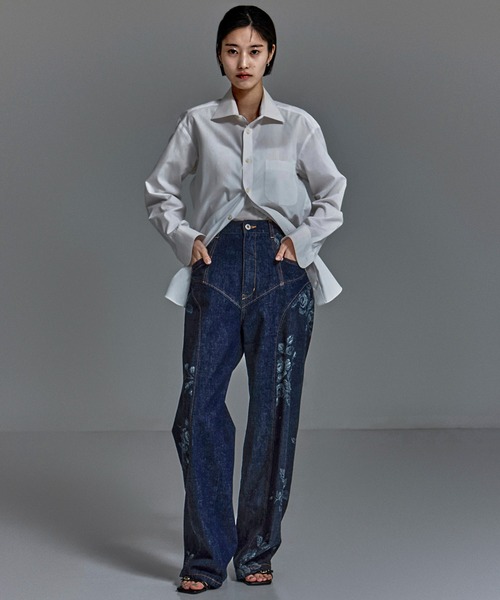 FETICO ROSE DENIM PANTS最終値下げ ROSE DENIM HIGH-WAIST JEANS(1 BLUE): FETICO: WOMENS｜THE