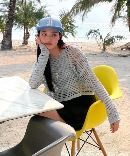 ROOPTOKYO(ループトウキョウ)の「cropped mesh tops/クロップド丈メッシュトップス タンクトップセット 秋物 秋服 2026年秋冬(Tシャツ/カットソー・レディース・アイボリー/ライトベージュ/ブラック/ライトピンク/ライトグレー・FREE)」の19枚目の写真
