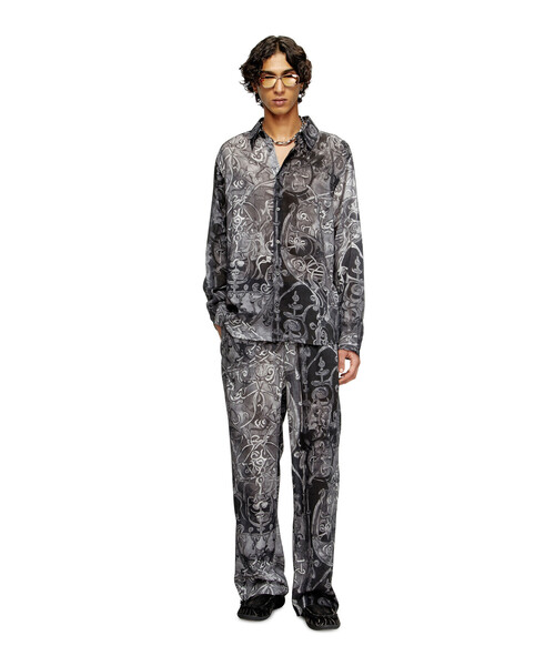 1277 DIESELディーゼル　ブラック　長袖シアーシャツ メンズ 長袖シャツ S-SIMPLY-B-AJFW（シャツ/ブラウス）｜DIESEL