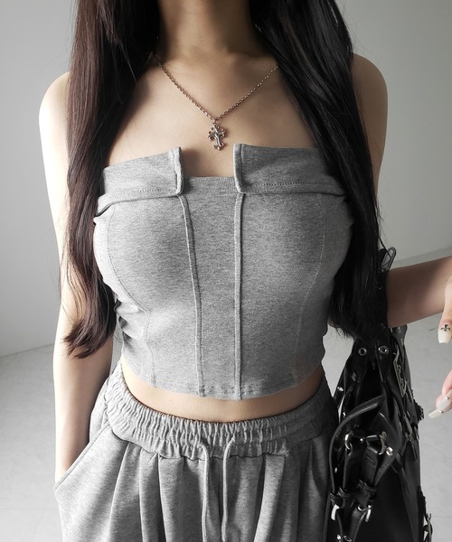 3color ／ カップ付き 】コルセットスリムライン切替ベア