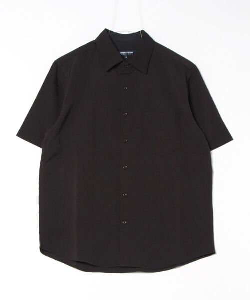 UNION STATION（ユニオンステーション）の「楊柳カチオン半袖レギュラーカラーシャツ（シャツ/ブラウス・メンズ・ベージュ/ダークブルー/オフホワイト/ブラック・M/L/LL）」の2枚目の写真