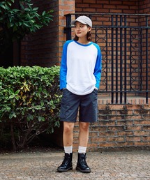 ▲5.6oz 3/4 Sleeve Round Neck Cut Sew 7分丈Tシャツ ユニセックス クルーネック ラグランスリーブ 長袖 ロンT