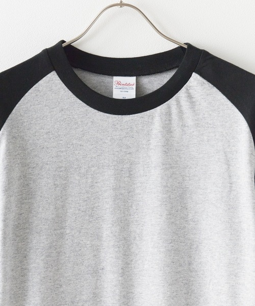 Printstar(プリントスター)の「▲5.6oz 3/4 Sleeve Round Neck Cut Sew 7分丈Tシャツ ユニセックス クルーネック ラグランスリーブ 長袖 ロンT(Tシャツ/カットソー・メンズ・ホワイト×ブルー・S/L)」の9枚目の写真