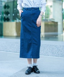 D.M.G.（ドミンゴ）の「[D.M.G / ディーエムジー] 10ozストレッチデニム タイトスカート（デニムスカート）」