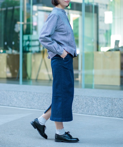 D.M.G.（ドミンゴ）の「[D.M.G / ディーエムジー] 10ozストレッチデニム タイトスカート（デニムスカート・レディース・ワンウォッシュ・S/M）」の4枚目の写真