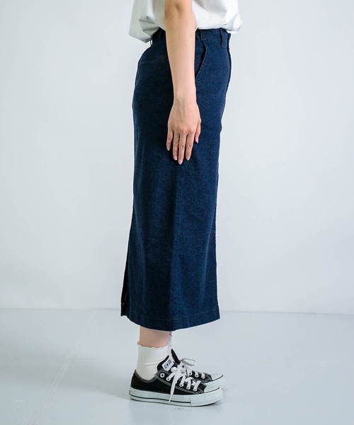 D&G ダークブルー デニムタイトスカート D.M.G / ディーエムジー] 10ozストレッチデニム タイトスカート