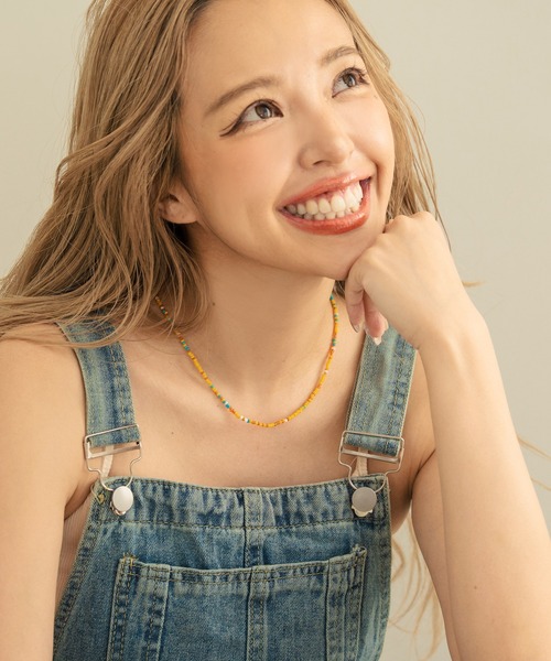 anap mimpi(アナップミンピ)の「カラー ビーズ シングル ネックレス(ネックレス・レディース・ターコイズブルー/マルチ/オレンジ・FREE)」の1枚目の写真