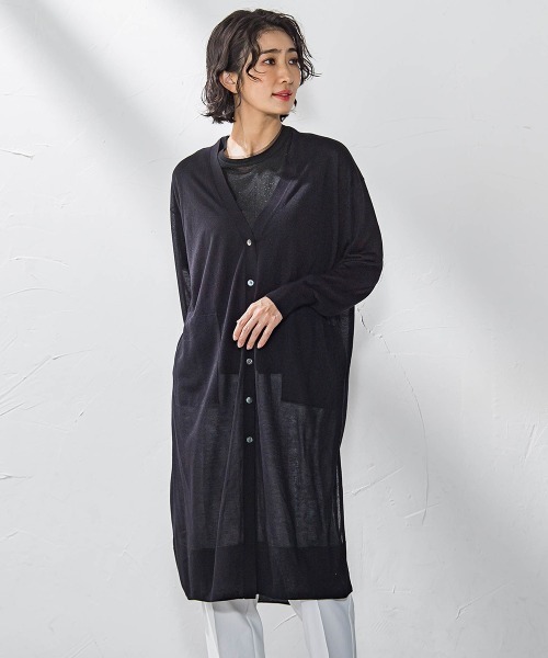 la.f…(ラエフ)の「シアーラメニット≪手洗い可能≫(カーディガン/ボレロ・レディース・キャメル/ライトグレー/ブラック/カーキ・9号)」の2枚目の写真