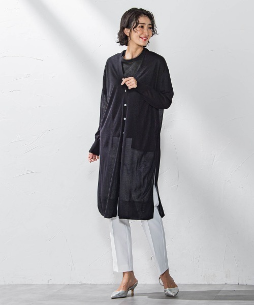 la.f…(ラエフ)の「シアーラメニット≪手洗い可能≫(カーディガン/ボレロ・レディース・キャメル/ライトグレー/ブラック/カーキ・9号)」の12枚目の写真