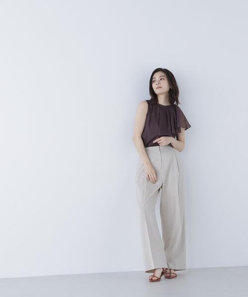 NATURAL BEAUTY BASIC(ナチュラルビューティーベーシック)の「◇アシメフリルシアーブラウス(シャツ/ブラウス・レディース・オフホワイト/ダークブラウン/ピンク・FREE)」の15枚目の写真