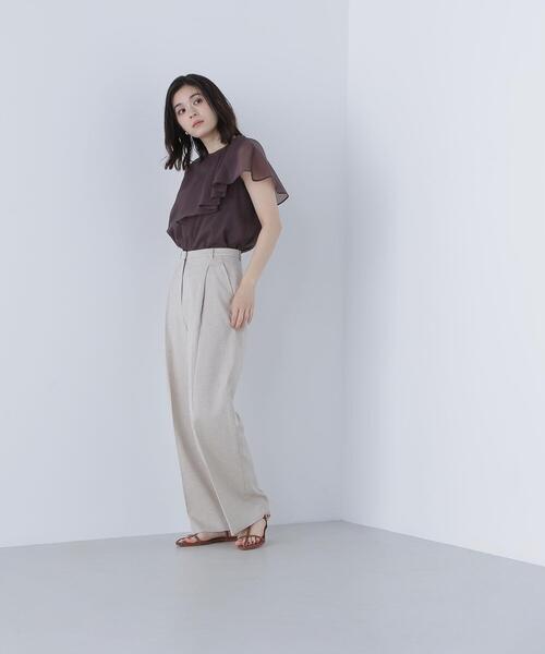 NATURAL BEAUTY BASIC(ナチュラルビューティーベーシック)の「◇アシメフリルシアーブラウス(シャツ/ブラウス・レディース・オフホワイト/ダークブラウン/ピンク・FREE)」の20枚目の写真