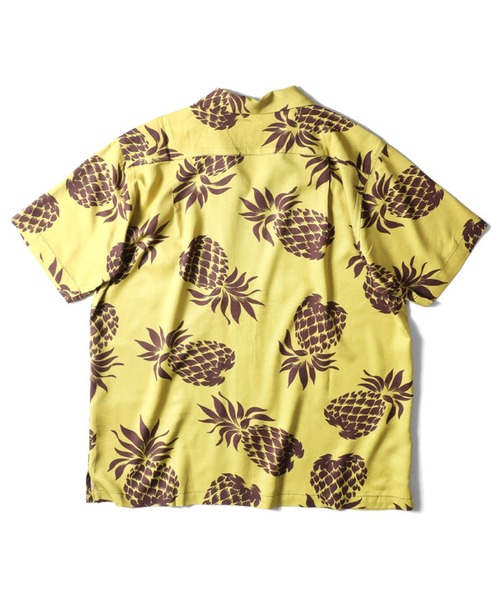 HOUSTON(ヒューストン)の「HOUSTON アロハシャツ(PINEAPPLE)(シャツ/ブラウス・メンズ・ブラック/チャコールグレー/ネイビー/ゴールド・MEDIUM/X-LARGE/XX-LARGE/LARGE)」の5枚目の写真