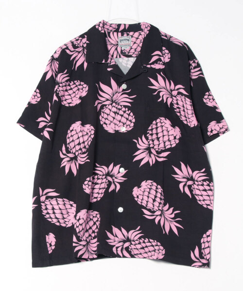 HOUSTON(ヒューストン)の「HOUSTON アロハシャツ(PINEAPPLE)(シャツ/ブラウス・メンズ・ブラック/チャコールグレー/ネイビー/ゴールド・MEDIUM/X-LARGE/XX-LARGE/LARGE)」の7枚目の写真